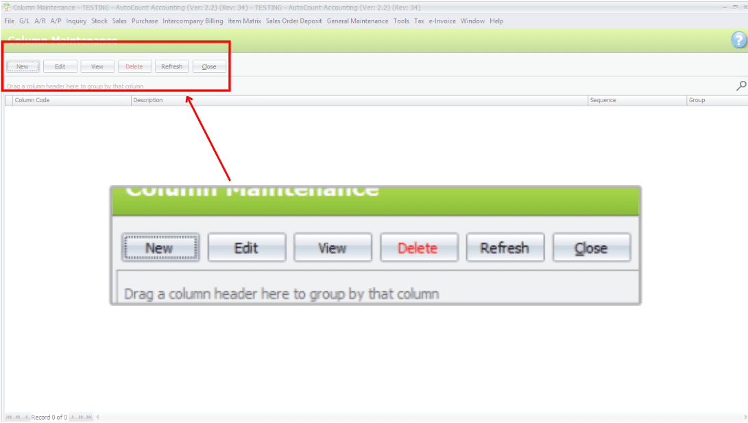 Column Maintenance Commands