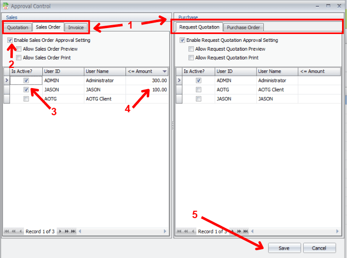 Manage Approval Control